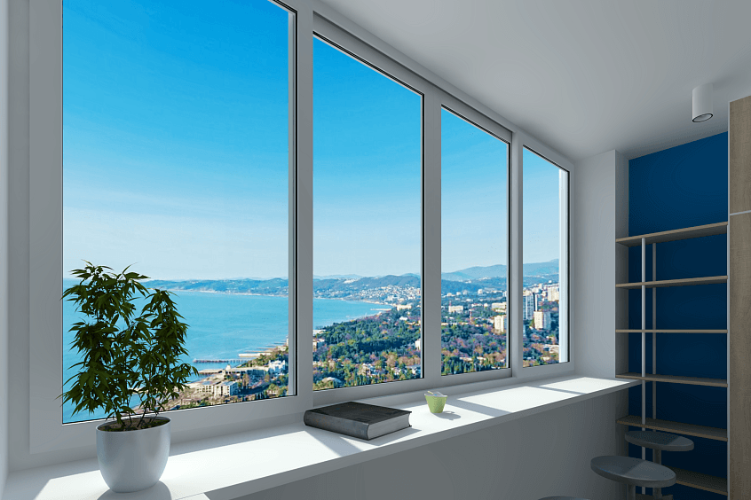 Холодное остекление с раздвижным открыванием створок