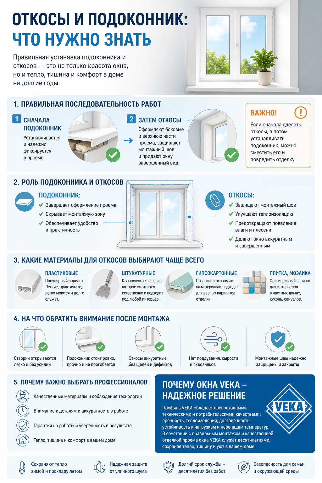 Откосы и подоконник – что ставим сначала, что потом?